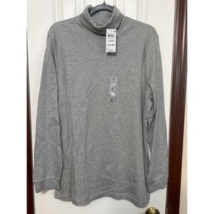 Club Room Soft Grey Turtleneck‎ Long Sleeve Casual Top Large